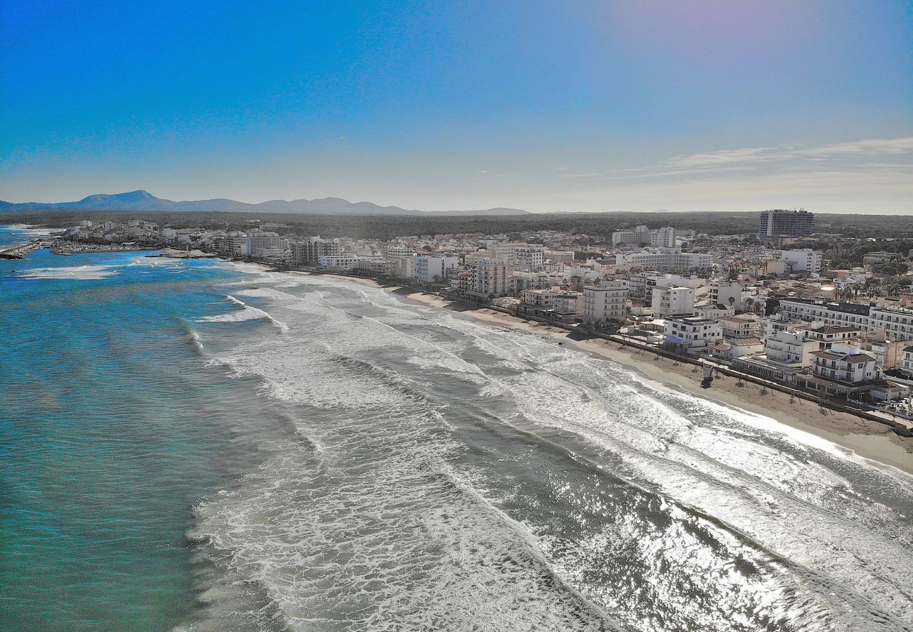 Espectacular foto desde el cielo de Can Picafort playa Espectacular foto desde el cielo de Can Picafort playa