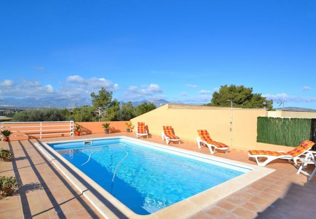 Foto des Pools des Ferienhauses mit der Sonne im Hintergrund Foto des Pools des Ferienhauses mit der Sonne im Hintergrund