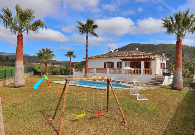 Garden with swimming pool, playground