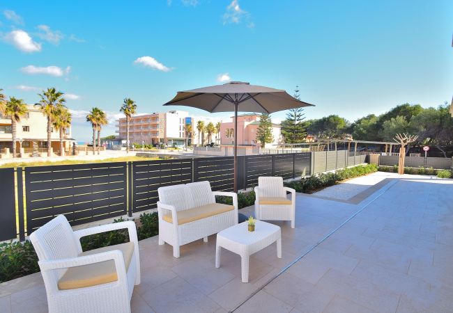 terrace of the luxury villa in can picafort terrace of the luxury villa in can picafort